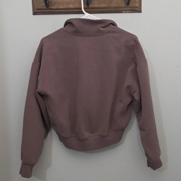 Athleta Forever Fleece Half Zip Sweatshirt XS Mauve EUC - Picture 4 of 6
